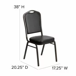 Flash Furniture HERCULES Banquet Chairs W/Black Vinyl & Gold Vein Frame, 4/Pack -Office Chairs Sale sp123070326 s7
