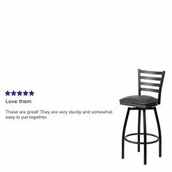 Flash Furniture Traditional Vinyl Restaurant Swivel Barstool With Back, Black, 2-Pieces (2XU6F8BLDSWVBKV) -Office Chairs Sale sp123071213 s7