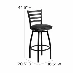Flash Furniture Traditional Vinyl Restaurant Swivel Barstool With Back, Black, 2-Pieces (2XU6F8BLDSWVBKV) -Office Chairs Sale sp123071214 s7