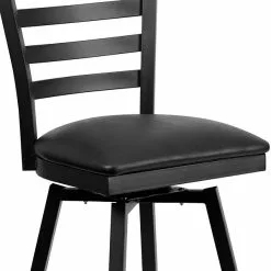 Flash Furniture Traditional Vinyl Restaurant Swivel Barstool With Back, Black, 2-Pieces (2XU6F8BLDSWVBKV) -Office Chairs Sale sp123071216 s7