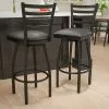 Flash Furniture Traditional Vinyl Restaurant Swivel Barstool With Back, Black, 2-Pieces (2XU6F8BLDSWVBKV)