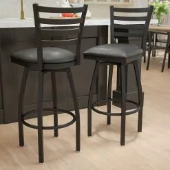 Office Chairs Sale 9 Flash Furniture Traditional Vinyl Restaurant Swivel Barstool With Back, Black, 2-Pieces (2XU6F8BLDSWVBKV)