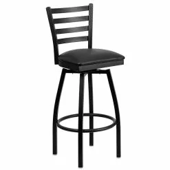 Flash Furniture Traditional Vinyl Restaurant Swivel Barstool With Back, Black, 2-Pieces (2XU6F8BLDSWVBKV) -Office Chairs Sale sp123071243 s7