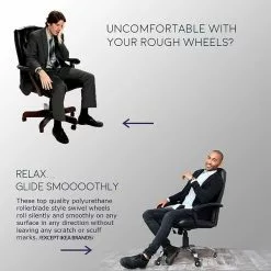 Lifelong Wheels Rollerblade Style Office Chair Casters Replacement Chair Wheels, Black/Gray (BL2375) -Office Chairs Sale sp123226806 s7