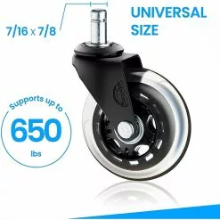 Lifelong Wheels Lifelong Office Chair Casters Replacement Chair Wheels, Rollerblade Style, 5/Set (BL2376) -Office Chairs Sale sp123227728 s7