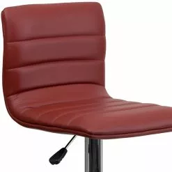 Flash Furniture 16" X 19" Vinyl Adjustable Height Bar Stool W/Chrome Base, Burgundy 15 Flash Furniture 16" X 19" Vinyl Adjustable Height Bar Stool W/Chrome Base, Burgundy -Office Chairs Sale sp123774870 s7