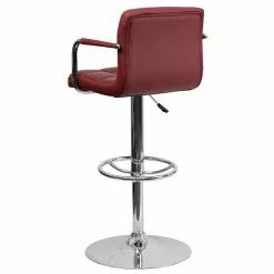 Flash Furniture 20" X 18" Vinyl Adjustable Height Bar Stool, Burgundy -Office Chairs Sale sp123774896 s7