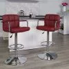 Flash Furniture 20" X 18" Vinyl Adjustable Height Bar Stool, Burgundy