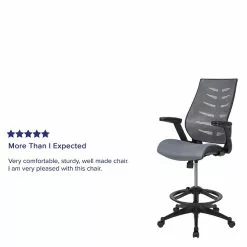 Flash Furniture Nylon Drafting Chair With Lumbar Support, Dark Gray (BLZP809DDKGY) -Office Chairs Sale sp124518005 s7