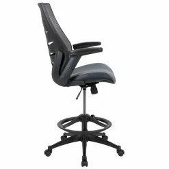 Flash Furniture Nylon Drafting Chair With Lumbar Support, Dark Gray (BLZP809DDKGY) -Office Chairs Sale sp124518010 s7