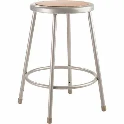 National Public Seating NPS 6200 Series 24" Heavy Duty Steel Stool, Gray -2 Pack (6224/2)