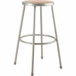 National Public Seating NPS 6200 Series 30" Heavy Duty Steel Stool, Gray - 2 Pack (6230/2)