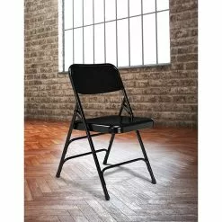 National Public Seating NPS 300 Series Premium All-Steel Triple Brace Double Hinge Folding Chairs, Black, 4 Pack (310/4) -Office Chairs Sale sp130557358 s7