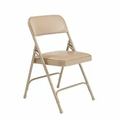 National Public Seating NPS 1200 Series Vinyl Padded Premium Folding Chairs, French Beige/Beige, 4 Pack (1201/4) -Office Chairs Sale sp130557413 s7