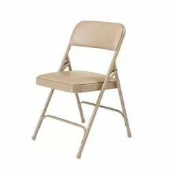 National Public Seating NPS 1200 Series Vinyl Padded Premium Folding Chairs, French Beige/Beige, 4 Pack (1201/4) -Office Chairs Sale sp130557414 s7