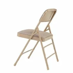 National Public Seating NPS 2300 Series Fabric Padded Triple Brace Double Hinge Premium Folding Chairs, Cafe Beige/Beige, 4 Pack (2301/4) -Office Chairs Sale sp130557493 s7