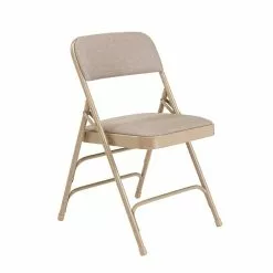 National Public Seating NPS 2300 Series Fabric Padded Triple Brace Double Hinge Premium Folding Chairs, Cafe Beige/Beige, 4 Pack (2301/4) -Office Chairs Sale sp130557498 s7