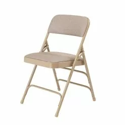 National Public Seating NPS 2300 Series Fabric Padded Triple Brace Double Hinge Premium Folding Chairs, Cafe Beige/Beige, 4 Pack (2301/4) -Office Chairs Sale sp130557499 s7