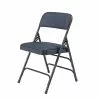 National Public Seating NPS 2300 Series Fabric Padded Triple Brace, Double Hinge Premium Folding Chairs, Imperial Blue, 4 Pack (2304/4)