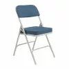 National Public Seating NPS 3200 Series Premium 2" Fabric Padded Folding Chairs, Regal Blue/Gray, 2 Pack (3215/2)