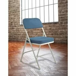 National Public Seating NPS 3200 Series Premium 2" Fabric Padded Folding Chairs, Regal Blue/Gray, 2 Pack (3215/2) -Office Chairs Sale sp130557553 s7