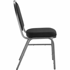 National Public Seating NPS 9200 Series Dome-Back Fabric Padded Stack Chair, Ebony Black/Silvervein, 4 Pack (9260-SV/4) -Office Chairs Sale sp130557672 s7