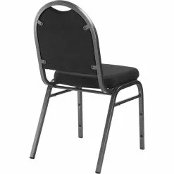 National Public Seating NPS 9200 Series Dome-Back Fabric Padded Stack Chair, Ebony Black/Silvervein, 4 Pack (9260-SV/4) -Office Chairs Sale sp130557750 s7