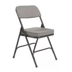National Public Seating NPS 3200 Series Fabric Armless Premium Folding Chair, Charcoal Gray, 2 Pack (3212/2)