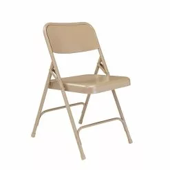 National Public Seating NPS 200 Series All-Steel Armless Premium Folding Chair, Beige, 4 Pack (201/4)