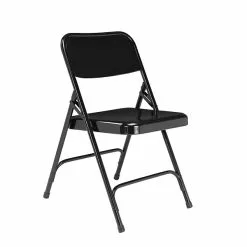 National Public Seating NPS 200 Series Premium Folding Chairs, Steel, Black, 4 Pack (210/4)