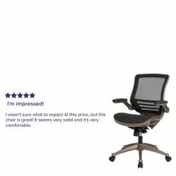 Flash Furniture Warfield Ergonomic Mesh Swivel Mid-Back Executive Office Chair, Black With Gold Frame (BL8801X) -Office Chairs Sale sp133535086 s7