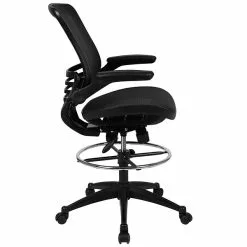 Flash Furniture Mesh Mid-Back Drafting Stool With Lumbar Support, Black (BLLB8801XDBLK) -Office Chairs Sale sp133536818 s7