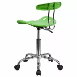 Flash Furniture Elliott Armless Plastic And Chrome Task Office Chair With Tractor Seat, Apple Green And Chrome (LF214APLGN) -Office Chairs Sale sp134247377 s7