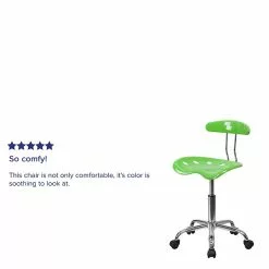 Flash Furniture Elliott Armless Plastic And Chrome Task Office Chair With Tractor Seat, Apple Green And Chrome (LF214APLGN) -Office Chairs Sale sp134247450 s7