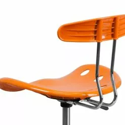 Flash Furniture Low Back Polymer Drafting Stool With Tractor Seat, Vibrant Orange -Office Chairs Sale sp134594246 s7