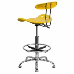 Flash Furniture Low Back Polymer Drafting Stool With Tractor Seat, Vibrant Orange-Yellow -Office Chairs Sale sp134594260 s7