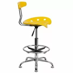Flash Furniture Low Back Polymer Drafting Stool With Tractor Seat, Vibrant Orange-Yellow -Office Chairs Sale sp134594263 s7
