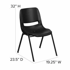 Flash Furniture HERCULES Plastic Shell Stack Chair, Black (RUT-EO1-BK-GG) -Office Chairs Sale sp134594361 s7