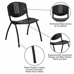 Flash Furniture HERCULES Plastic Office Chair, Black (RUT-NF01A-BK-GG) -Office Chairs Sale sp134594425 s7