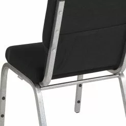 Flash Furniture HERCULES™ Fabric Stacking Church Chair, Black, Silver Vein Frame (XUCH60096BKSV) -Office Chairs Sale sp134594455 s7