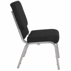Flash Furniture HERCULES™ Fabric Stacking Church Chair, Black, Silver Vein Frame (XUCH60096BKSV) -Office Chairs Sale sp134594456 s7