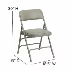 Flash Furniture HERCULES Series Vinyl Folding Chair, Gray, 2/Pack (2HAMC309AVGY) -Office Chairs Sale sp134860820 s7