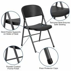 Flash Furniture HERCULES Series Plastic Folding Chair, Black/Charcoal, 2/Pack (2DADYCD50) -Office Chairs Sale sp134860845 s7