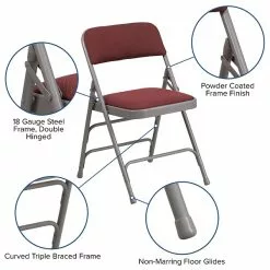 Flash Furniture HERCULES Series Fabric Folding Chair, Burgundy, 2/Pack (2AWMC309AFBG) -Office Chairs Sale sp134860855 s7
