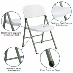 Flash Furniture HERCULES Series Plastic Folding Chair, White, 2/Pack (2DADYCD70WH) -Office Chairs Sale sp134860865 s7