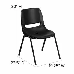 Flash Furniture HERCULES Classroom/Training Room/School Stacking Chair, Black (5-RUT-EO1-BK-GG) -Office Chairs Sale sp134861356 s7