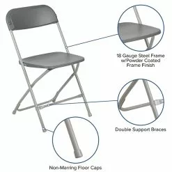 Flash Furniture HERCULES Premium Catering Events/School/Game Night/Wedding/Barbecue Stacking & Folding Chair, Gray -Office Chairs Sale sp134861548 s7