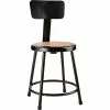 National Public Seating NPS 6200 Series Armless Wood 18 Inch Stool With Backrest, Black - 5 Pack (6218B-10/5)