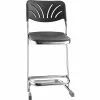 National Public Seating NPS 6600 Series Armless Blow-Molded Plastic 22" Ergonomic Z Stool With Backrest, Steel, Black (6622B)