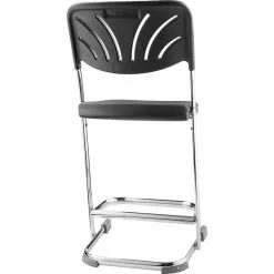 National Public Seating NPS 6600 Series Armless Blow-Molded Plastic 22" Ergonomic Z Stool With Backrest, Steel, Black (6622B) -Office Chairs Sale sp135113104 s7